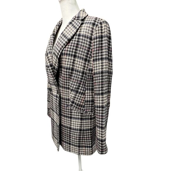 Talbots Herringbone Plaid Double Breasted Blazer Academia Career Preppy Size 8 - Picture 6 of 16